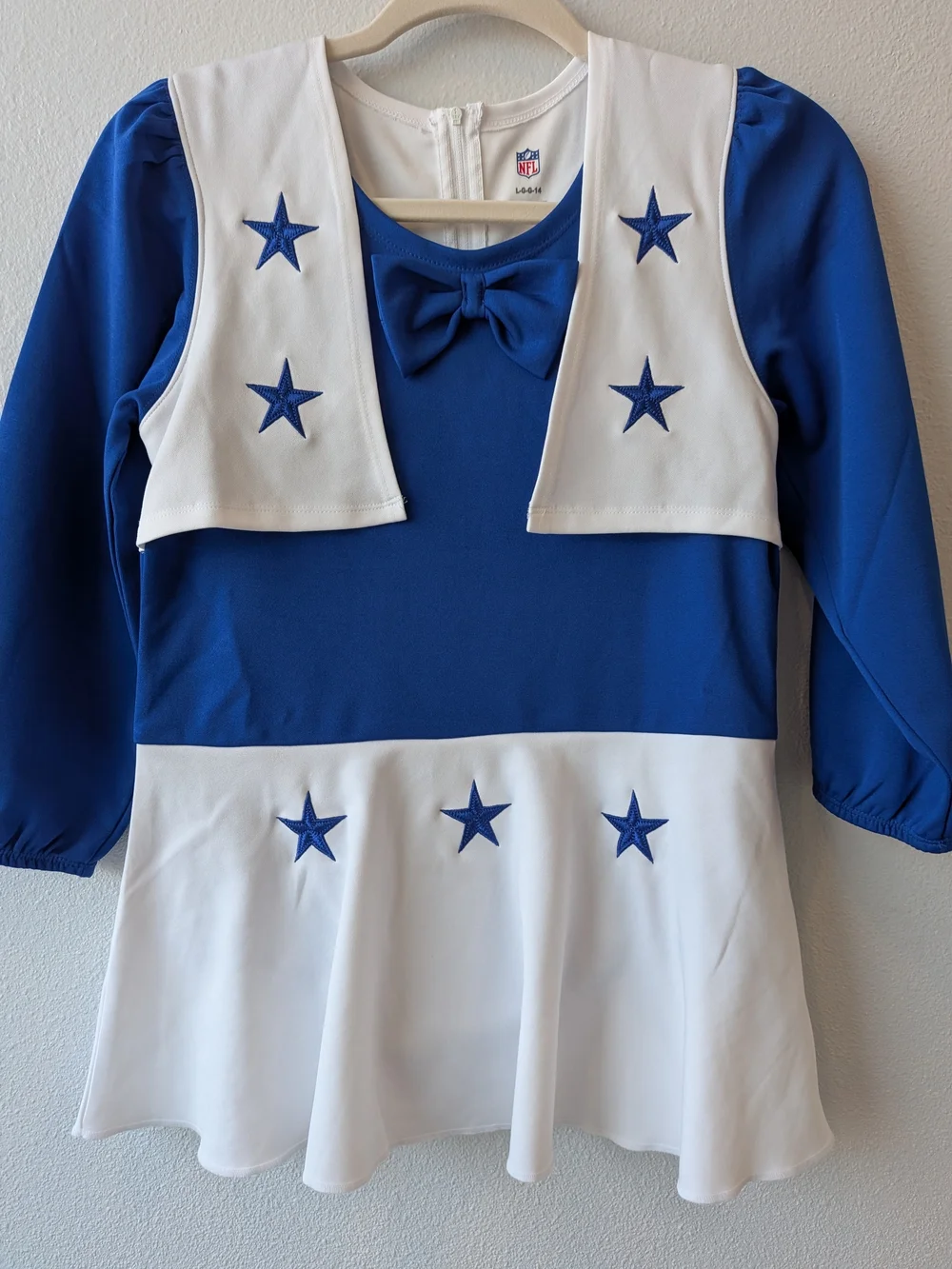 NFL Blue and White Star DCC Cheer Costume Set - Kids YL 14